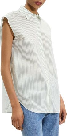 Theory Sleeveless Boyfriend Shirt