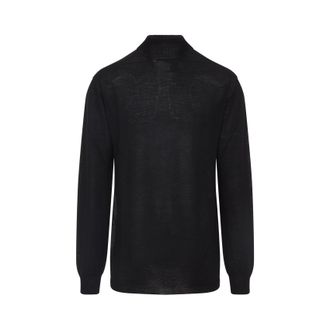 Rick Owens Black Oversized Turtle Wool Pullover-Uomo