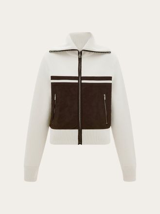 Ferragamo Donna Blouson doppio materiale Bianco