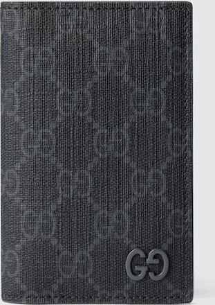 Gucci Grey Interior GG Long Card Case, Black, GG Canvas