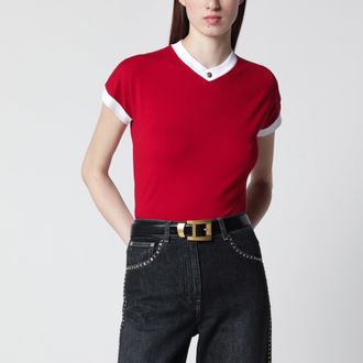 Versace T-shirt in jersey di cotone rossa