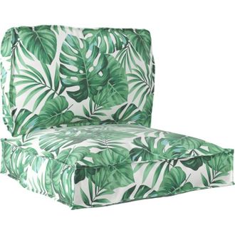 vidaXL Juego De Cojines De Paleta Floral 2 Pcs Estampado De Hojas Vidaxl