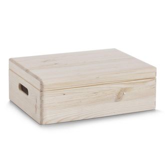 ZELLER Caja Zeller De Madera Natural Capacidad 17 Litros Marr&oacute;n