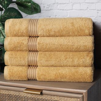 Superior Classic Cotton Absorbent and Quick-Drying 4-Piece Bath Towel Set