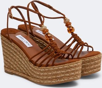 Jimmy Choo London Lemi embellished suede espadrille wedges