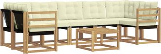 vidaXL Conjunto De Sof&aacute;s De Exterior 8 Uds. Blanco Y Crema Vidaxl