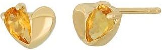 Bony Levy 14K Gold Citrine Heart Stud Earrings in Citrine/14K Gold at Nordstrom Rack
