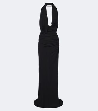 CHRISTOPHER ESBER Draped halterneck jersey gown