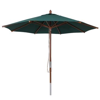 Hhg [nunca Usado] Sombrilla De Madera Para Hosteler&iacute;a Hhg-487b, Sombrilla De Jard&iacute;n, Poli&eacute;ster/madera 14 Kg, Redonda &Oslash;3 M, Cable De Tracci&oacute;n A Prueba De G