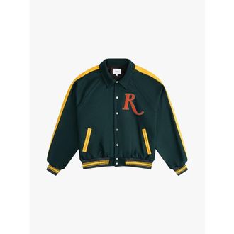Rhude UnisexS Green Varsity Raglan Jacket, Size XL