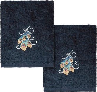 Linum Home Textiles 100% Turkish Cotton Penelope 2Pc Embellished Washcloth Set