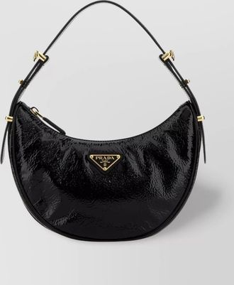 Prada curved shape shoulder bag with adjustable strap