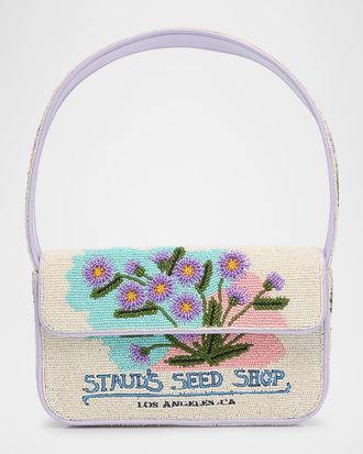 Staud Tommy Beaded Flap Shoulder Bag