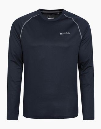 Mountain Warehouse Mens Mountain Warehouse Mens Endurance Long-Sleeved T-Shirt - Navy - Size: 46
