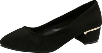 Generic 2026 Teen Girls Ladies Fashion Solid Suede Light Mouth Mary Jane Stilettos Block Heel Comfy Office Formal Satin Heels Women Ankle Strap Bridesmaid Wed