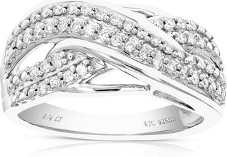Vir Jewels 1/4 cttw Lab Grown Diamond Ring in Sterling Silver For Women