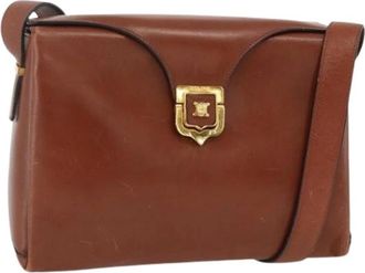 Celine Pre-owned Cross Body Bags, female, Brown, Size: ONE SIZE Pre-owned Vintage Leather Shoulder Bag
