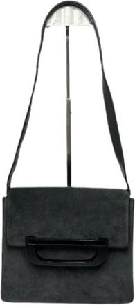 Gucci Pre-owned Suede Cross Body Bag - Dames - Vintage Schoudertas - Grijs - ONE Size - Su&egrave;de - Vintage