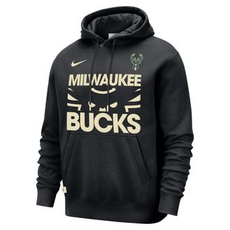 Nike Milwaukee Bucks Club Courtside Nike Mens NBA Pullover Hoodie in Black | FZ7696-010