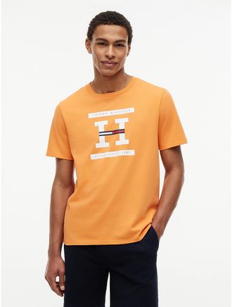 Tommy Hilfiger Mens H-Logo T-Shirt - Orange - XXL