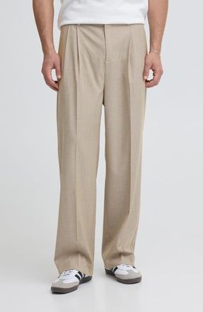 Casual Friday Stripe Pleated Trousers in Island Fossil at Nordstrom, Size 30