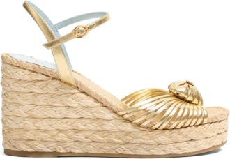 Valentino Garavani 100mm Royal sandals - women - Sheep Skin/Shearling/Sheep Skin/Shearling/Rubber - 40 - Gold