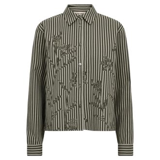 Mos Mosh MMNolina Quoza Shirt - Dames - Overhemden - Groen - S - Katoen - Overhemden