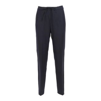 Fabiana Filippi Pantalone Jogging con Pinces in Frescolana e Filo Diamante - female - Fabiana Filippi - Straight Trousers - Blue - XS - Trousers