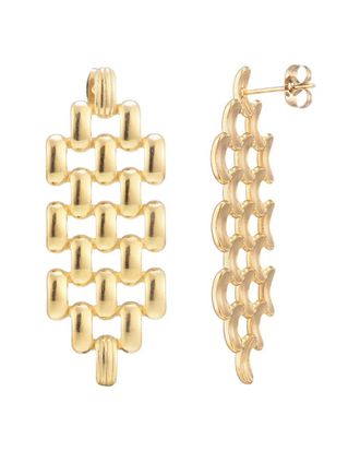 Adornia Adornia 18K Plated Stainless Steel Tarnish-Resistant Grid Drop Earrings