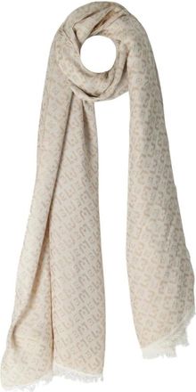 Liu Jo Accessoires, Dames, Beige, ONE Size, Logo Sjaal