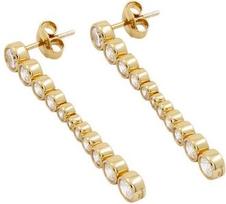 Ragbag Oda 925 Sterling Silver Long Earrings - Gold - One Size