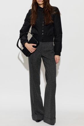 Alexander McQueen Quilted Jacket With Decorative Stitching, Womens, Black