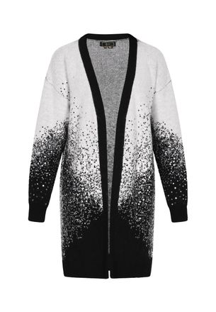 Faina Vest Dames wol wit zwart