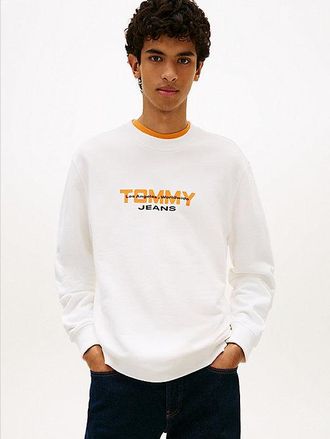 Tommy Hilfiger Logo Sueded Terry Crew Neck Sweatshirt