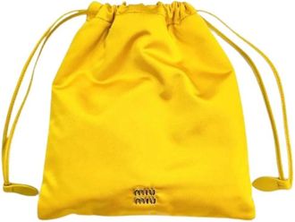 Miu Miu Pre-owned Duchess Zijden Pouch - Dames - Vintage Mini Tas - Geel - ONE Size - Vintage