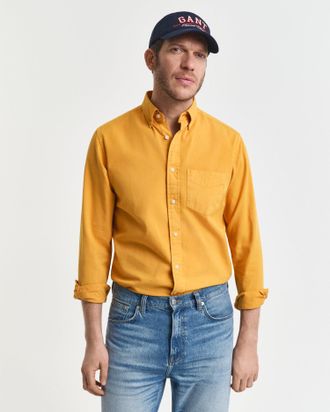 GANT Men Regular Fit Twill Shirt (XL) YELLOW LICHEN