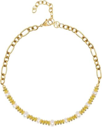 Nialaya Choker a catena in oro 18 carati con perle