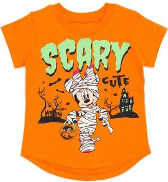 Disney Minnie Mouse Short Sleeve T-Shirt in Minnie Mummy Orange at Nordstrom, Size 18M
