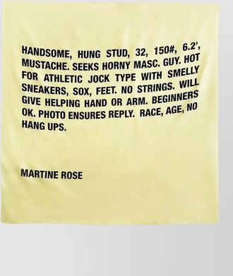 Martine Rose square lightweight scarf featuring text print