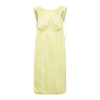 Sportmax Opaco Short Dress - Dames - Korte kleedjes - Geel - XS - Katoen - Kleedjes