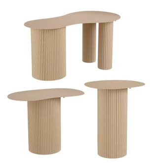 MiCa Decorations Mesa auxiliar lux marr&oacute;n claro h40xb43xl80cm