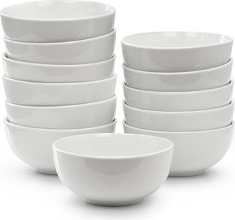 Elama Professional Kitchen 12 Piece Porcelain Bowl Set in White at Nordstrom