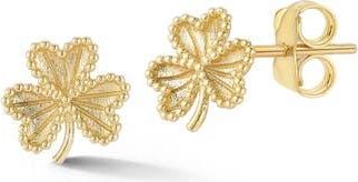 Ember Fine Jewelry Clover Stud Earrings in Gold at Nordstrom Rack