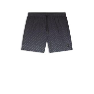 BOSS Logo-badge swim shorts with degrad&eacute; monogram print
