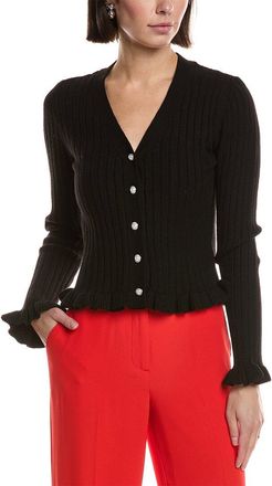 Shelli Segal Laundry By Shelli Segal Ruffle Trim Rib Cardigan