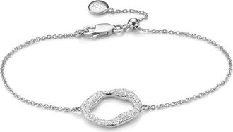 Monica Vinader Sterling Silver Riva Diamond Circle Chain Bracelet Diamond