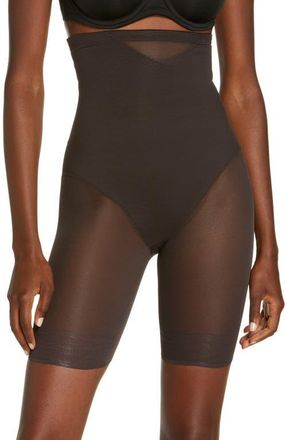 Miraclesuit Sexy Sheer High Waist Shaping Thigh Slimmer in Black at Nordstrom, Size X-Large