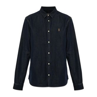 AllSaints Gleason Denim Shirt - Heren - Spijkeroverhemden - Blauw - M - Denim - Overhemden