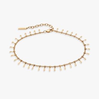 Alex and Ani Paddle Tassel Chain Anklet in Gold at Nordstrom