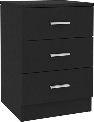 vidaXL Mesita de noche de aglomerado negro 38x35x56 cm vidaXL